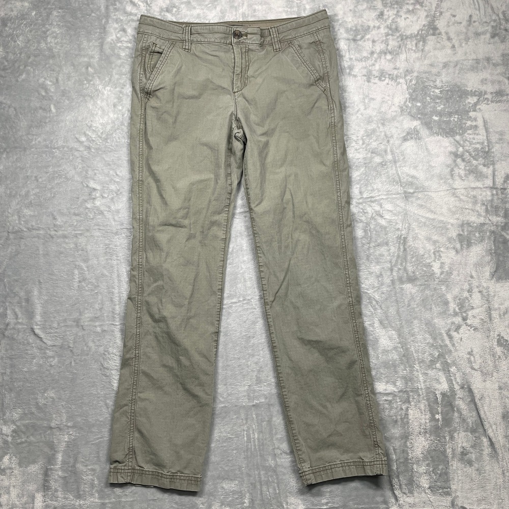 Eddie Bauer Straight Leg Pants Womens Olive Green Stretch Utility Ripstop 8